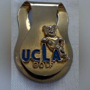 Vintage metal UCLA Gold and Blue Golf money clip